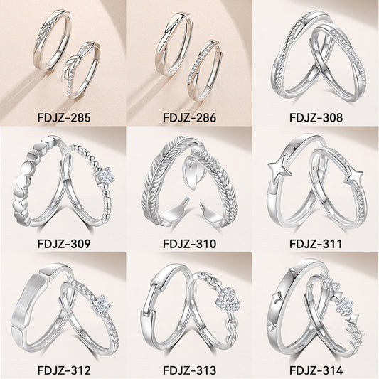 Original Design High Sense S925 Silver Couple Ring
