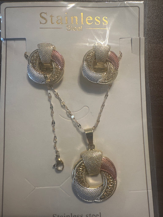 Tri color earrings set