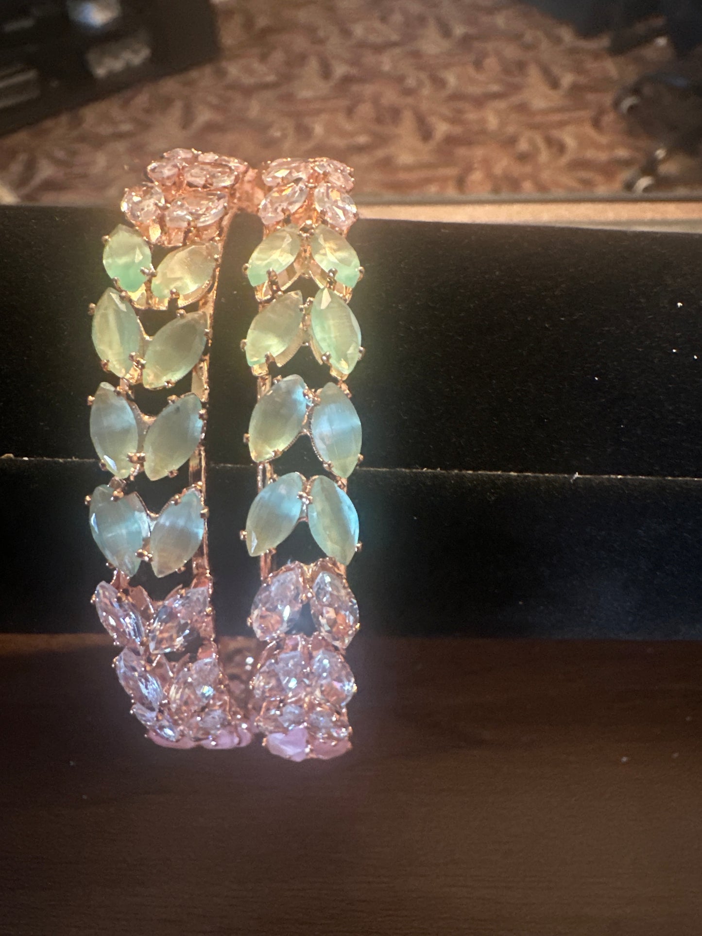 Pink and light green bangle