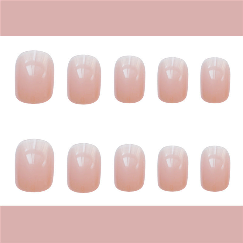 Jelly powder false nails short press on cute natural