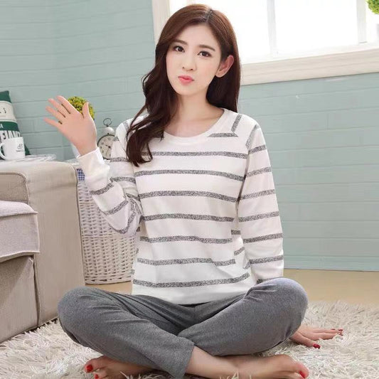 Spring And Autumn Pajamas Women''S Long Sleeve Pure Cotton Leisure Home Clothes