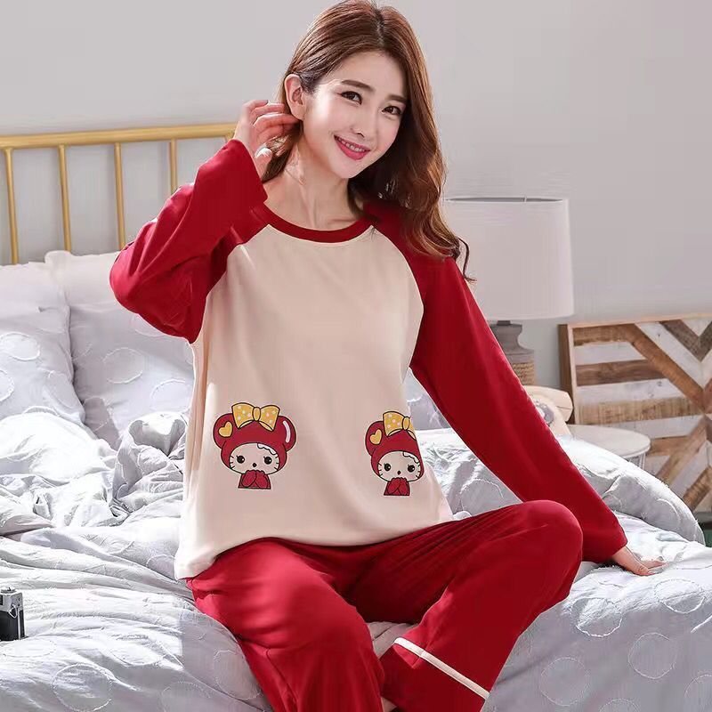 Spring And Autumn Pajamas Women''S Long Sleeve Pure Cotton Leisure Home Clothes