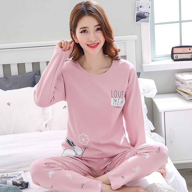 Spring And Autumn Pajamas Women''S Long Sleeve Pure Cotton Leisure Home Clothes
