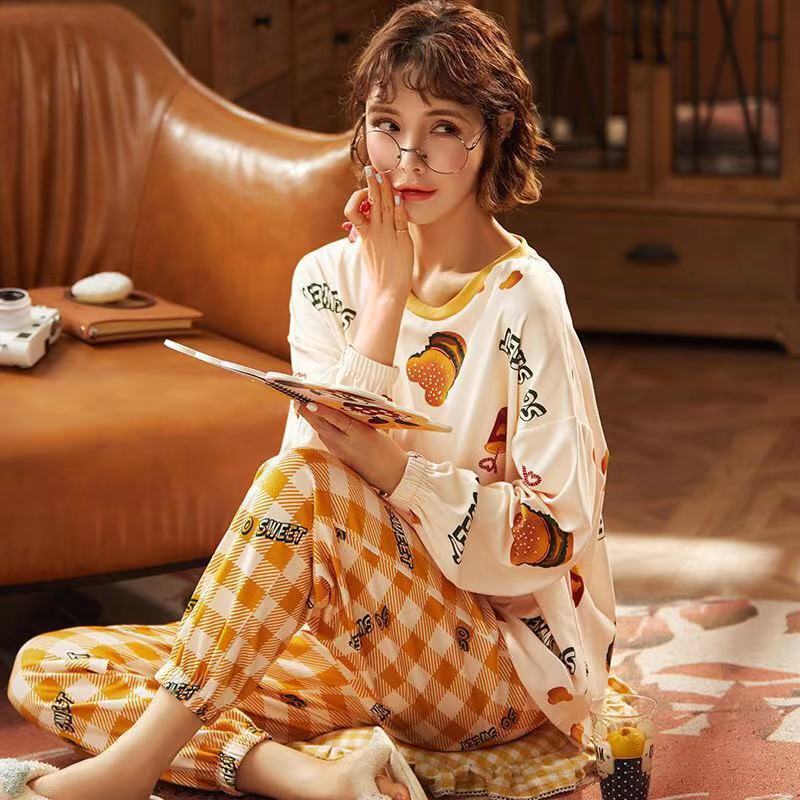 Spring And Autumn Pajamas Women''S Long Sleeve Pure Cotton Leisure Home Clothes