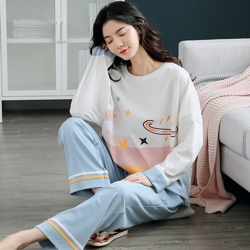 Spring And Autumn Pajamas Women''S Long Sleeve Pure Cotton Leisure Home Clothes