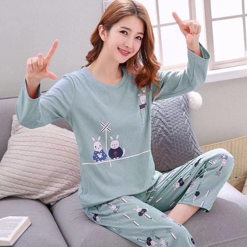 Spring And Autumn Pajamas Women''S Long Sleeve Pure Cotton Leisure Home Clothes