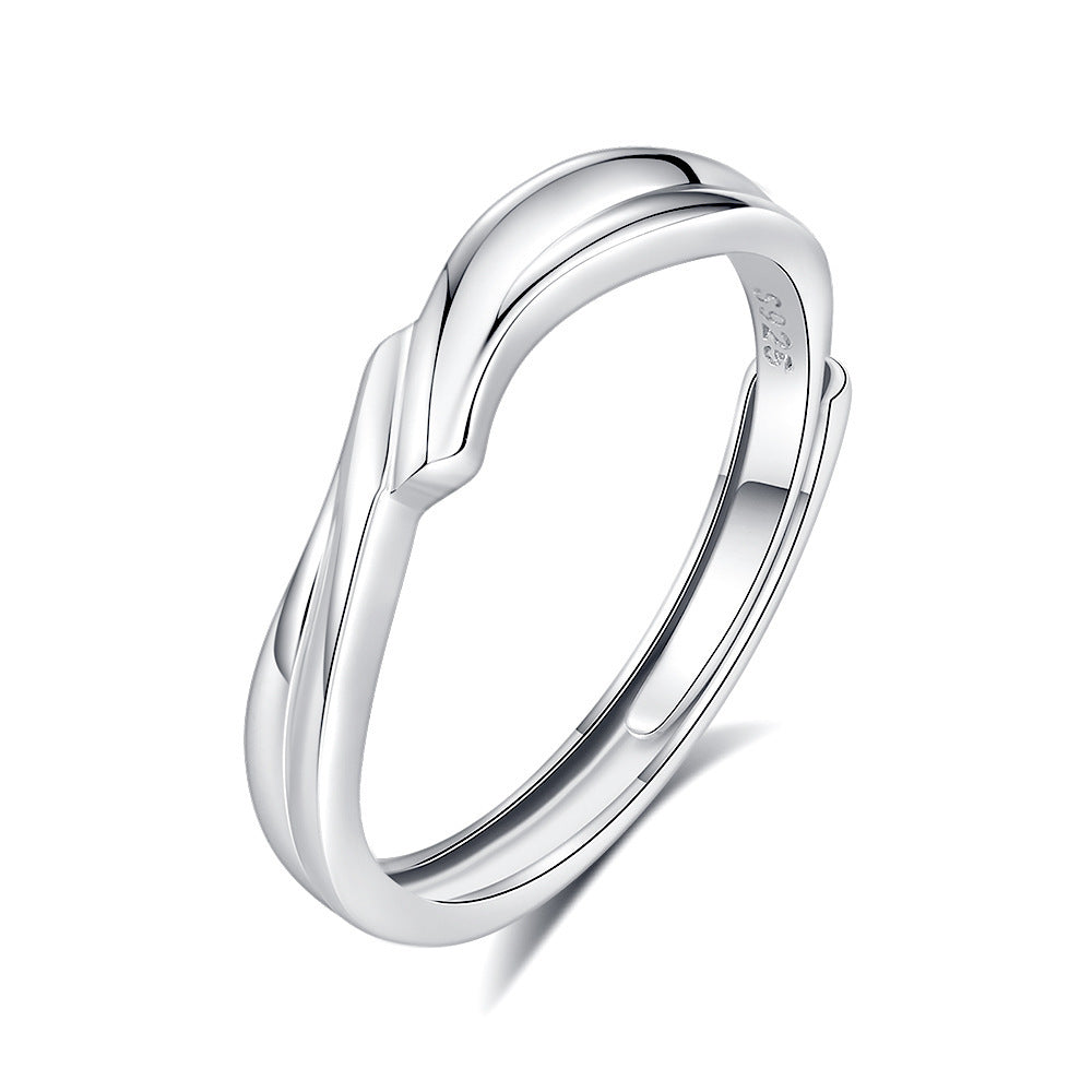 Original Design High Sense S925 Silver Couple Ring