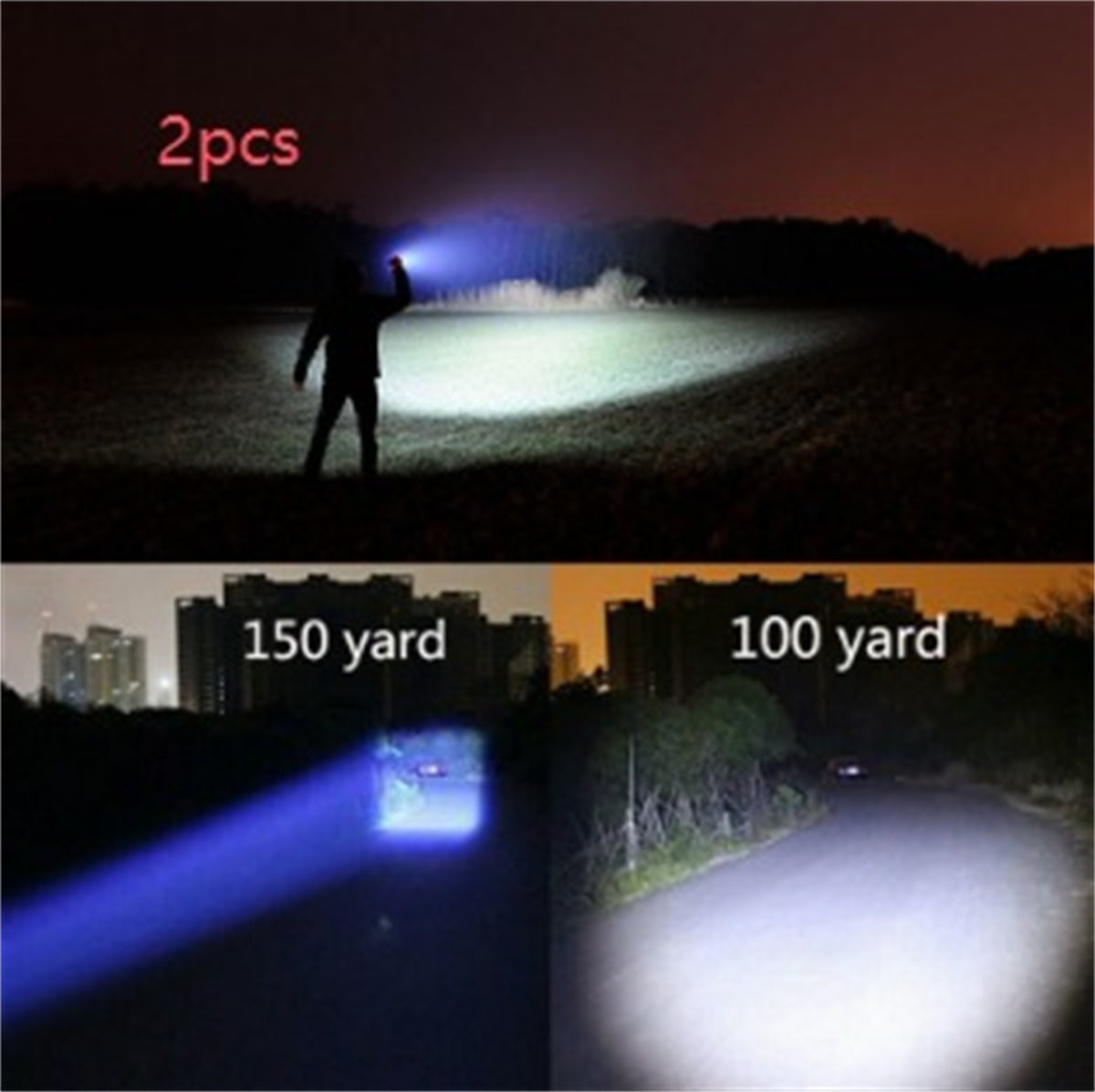 Portable Mini Flashlight LED ZOOM Torch Hunting Zoomable Flashlight Torch Light