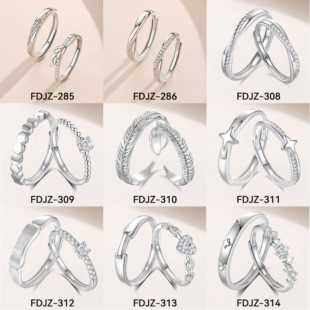 Original Design High Sense S925 Silver Couple Ring