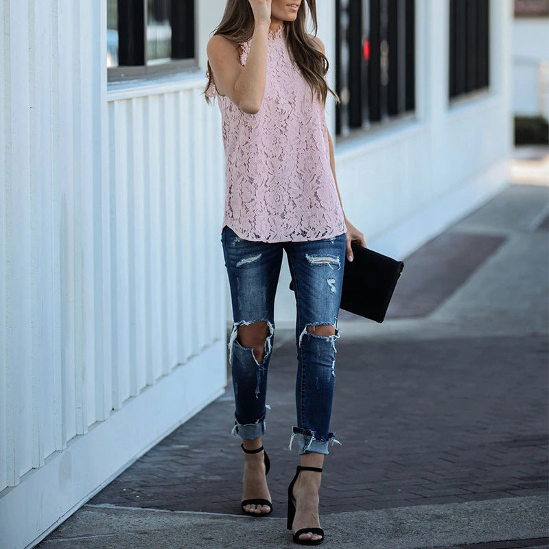 Vest lace lace top