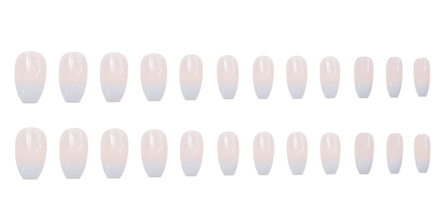 Wearable false french nails long press on