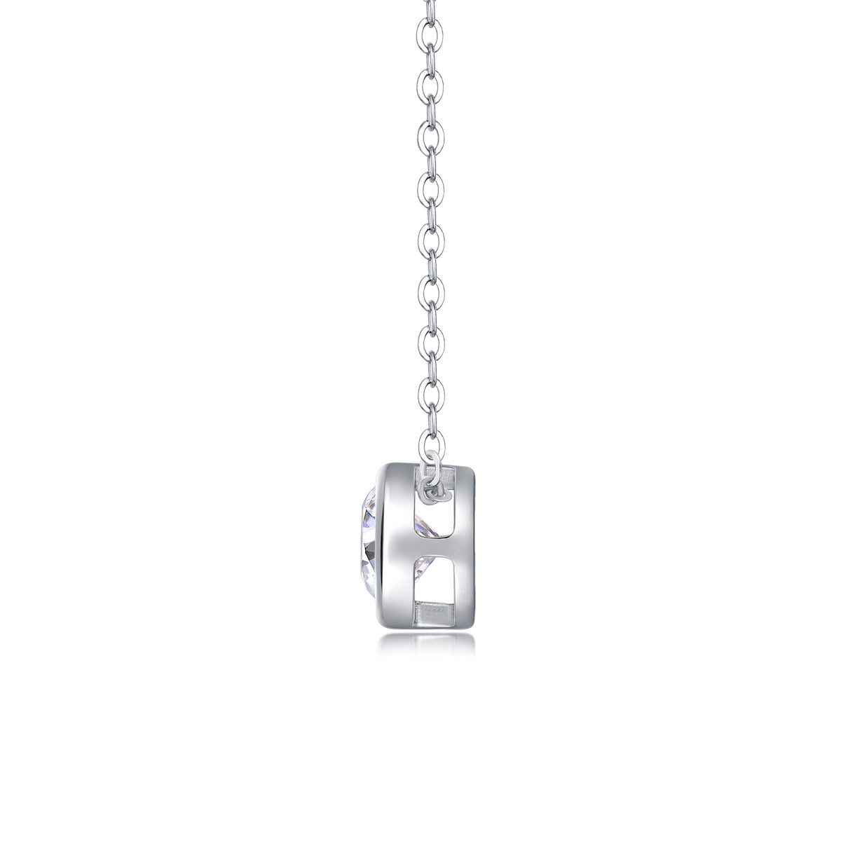 Purity - A Fashionable And Trendy Necklace Pendant Set With 1-carat Top-quality Moissanite S925 In Silver And Platinum-plated. It Can Be Tested With A Diamond Pen
