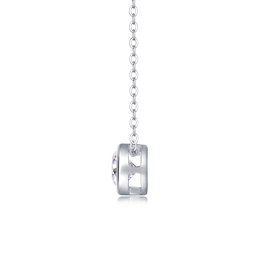 Purity - A Fashionable And Trendy Necklace Pendant Set With 1-carat Top-quality Moissanite S925 In Silver And Platinum-plated. It Can Be Tested With A Diamond Pen