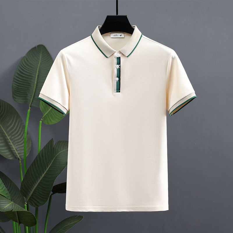 Summer Pearl Cotton Polo Shirt Short-sleeved T-shirt