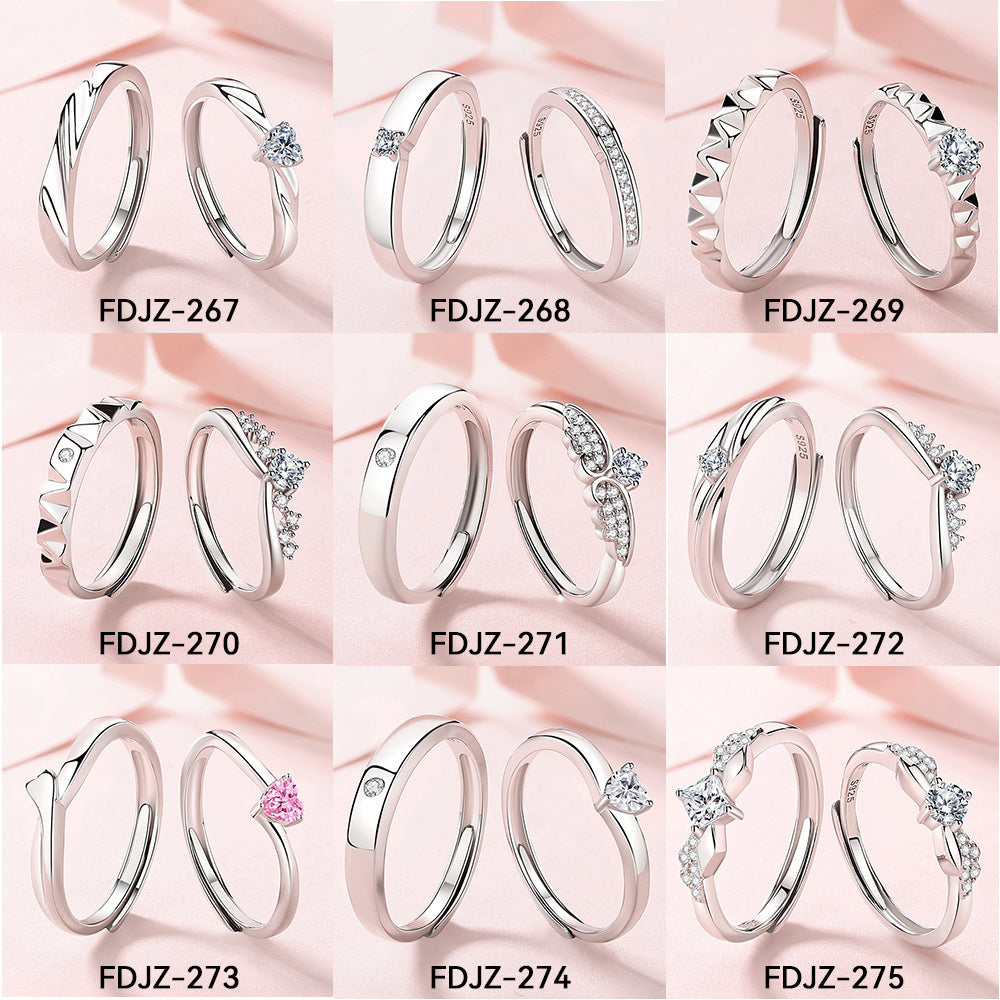 Original Design High Sense S925 Silver Couple Ring
