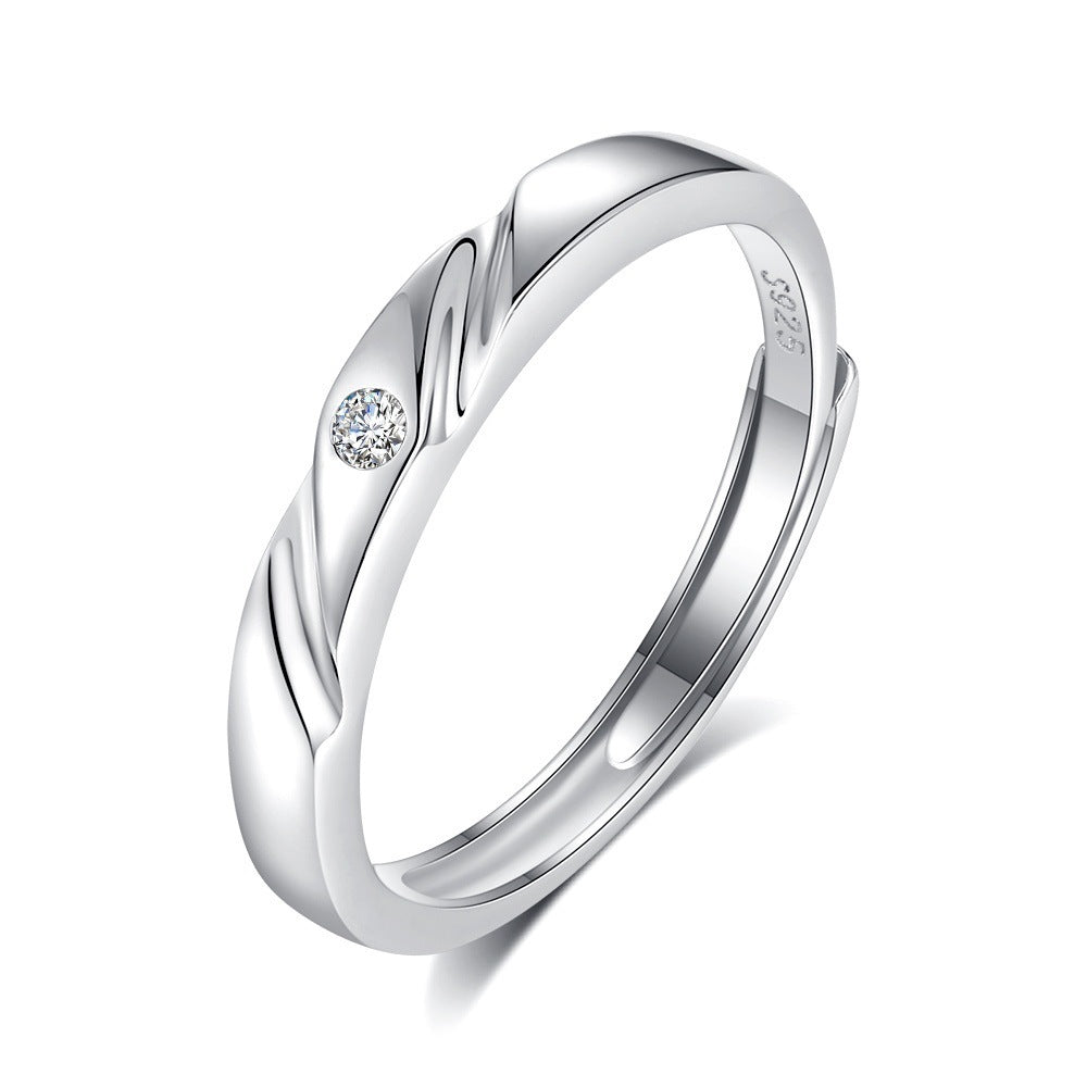 Original Design High Sense S925 Silver Couple Ring