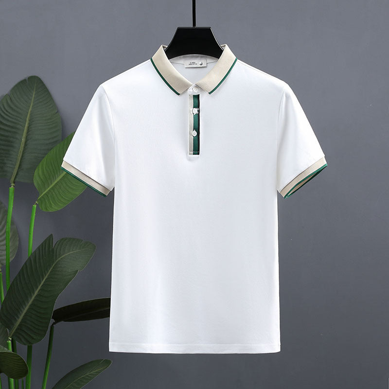 Summer Pearl Cotton Polo Shirt Short-sleeved T-shirt