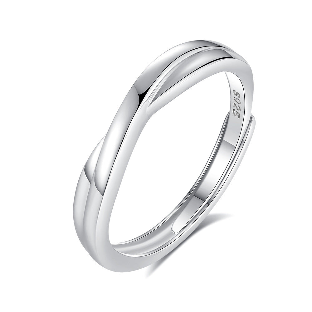 Original Design High Sense S925 Silver Couple Ring