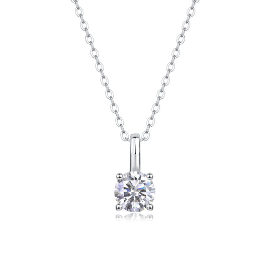 Encounter - A Fashionable And Trendy Necklace Pendant Set With 1-carat Top-quality Moissanite S925 In Silver And Platinum Plating Can Be Tested With A Diamond Pen