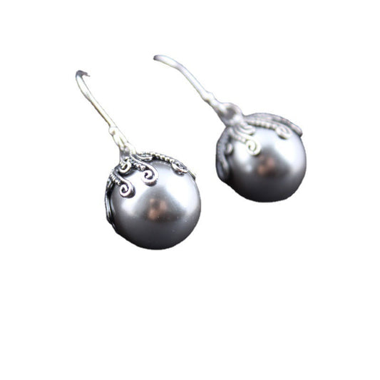 Retro Ethnic Style Shell Pearl Earrings Women